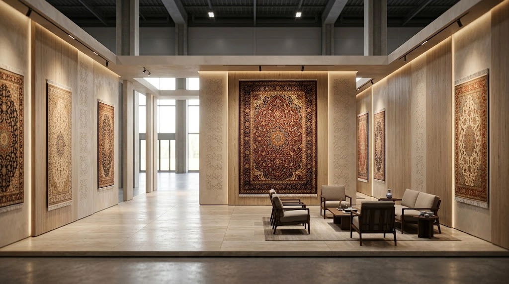 طراحی غرفه نمایشگاه فرش دستباف