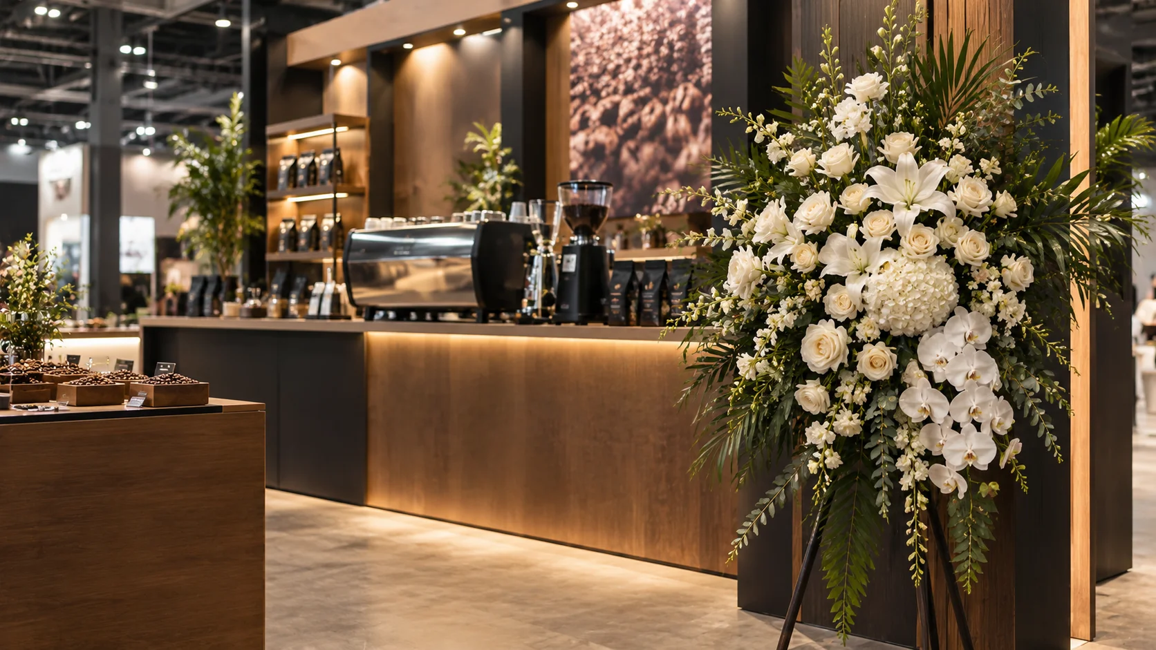 تاج گل برای نمایشگاه قهوه