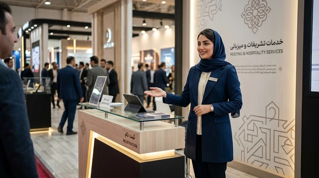 مهماندار نمایشگاه شهر آفتاب