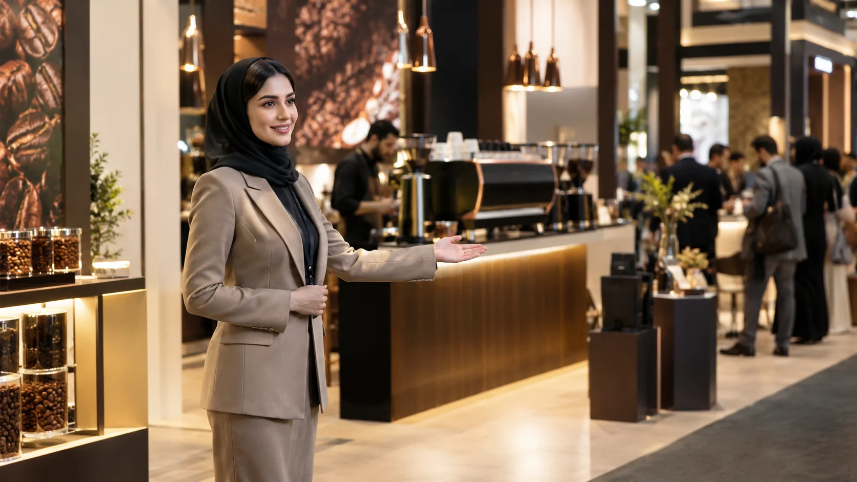 مهماندار نمایشگاه قهوه